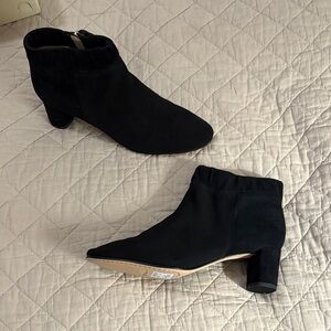 NWT!! Clark’s Grace Iris Black Suede Elegant Ankle Boots. Sz 9. Beautiful!